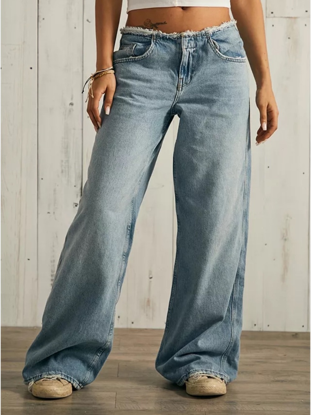 BDG Denim Low Rise Raw-Cut Puddle Jeans